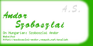 andor szoboszlai business card
